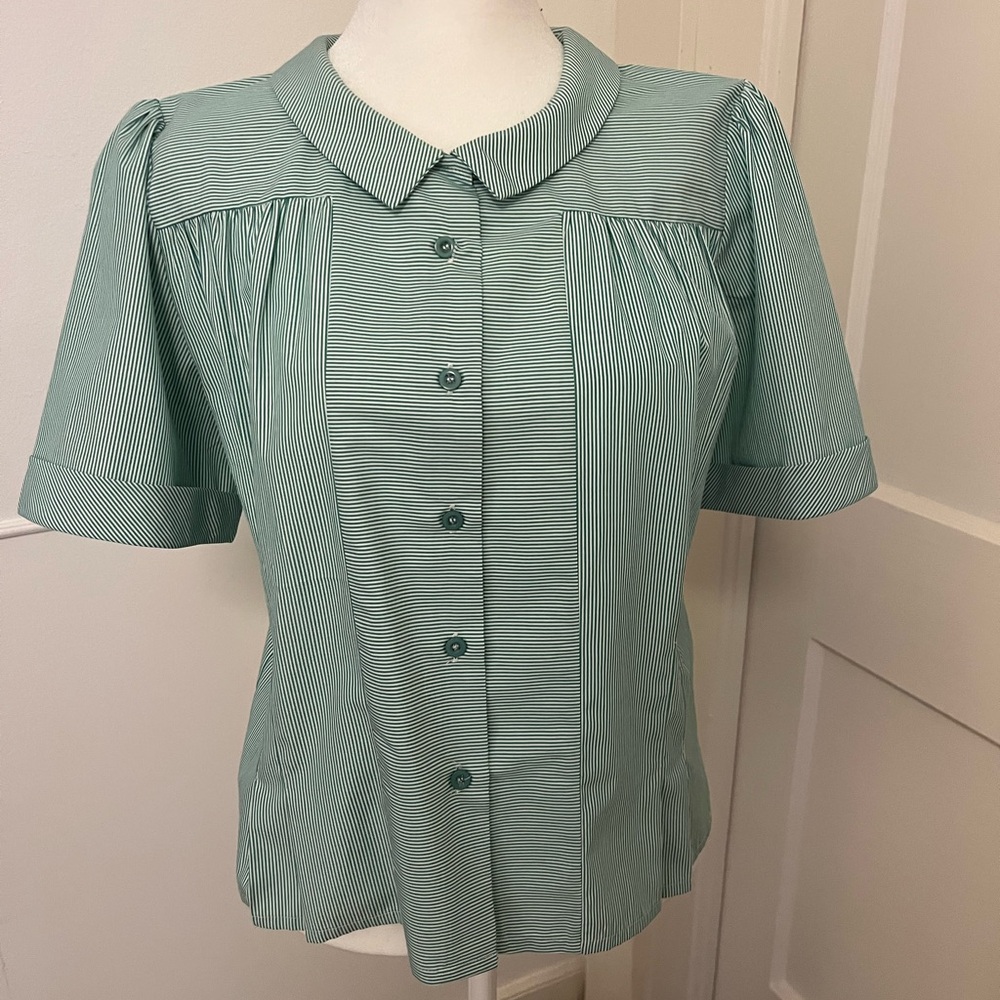 Lili Sidonio NWOT Mint Button Down Shirt for Women - Picture 6 of 10